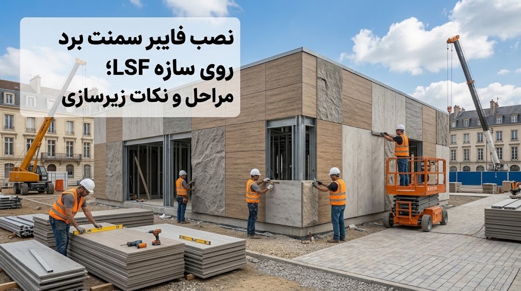 نصب فایبر سمنت برد روی ال اس اف