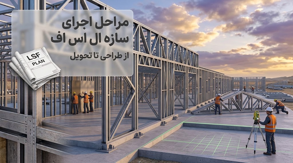 مراحل اجرای سازه ال اس اف